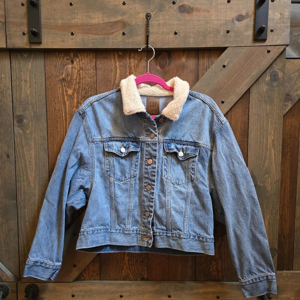 Gap Denim Jacket with Sherpa Collar